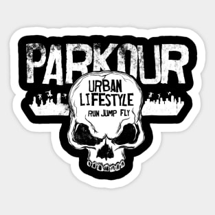 Parkour Urban Lifestyle White Sticker